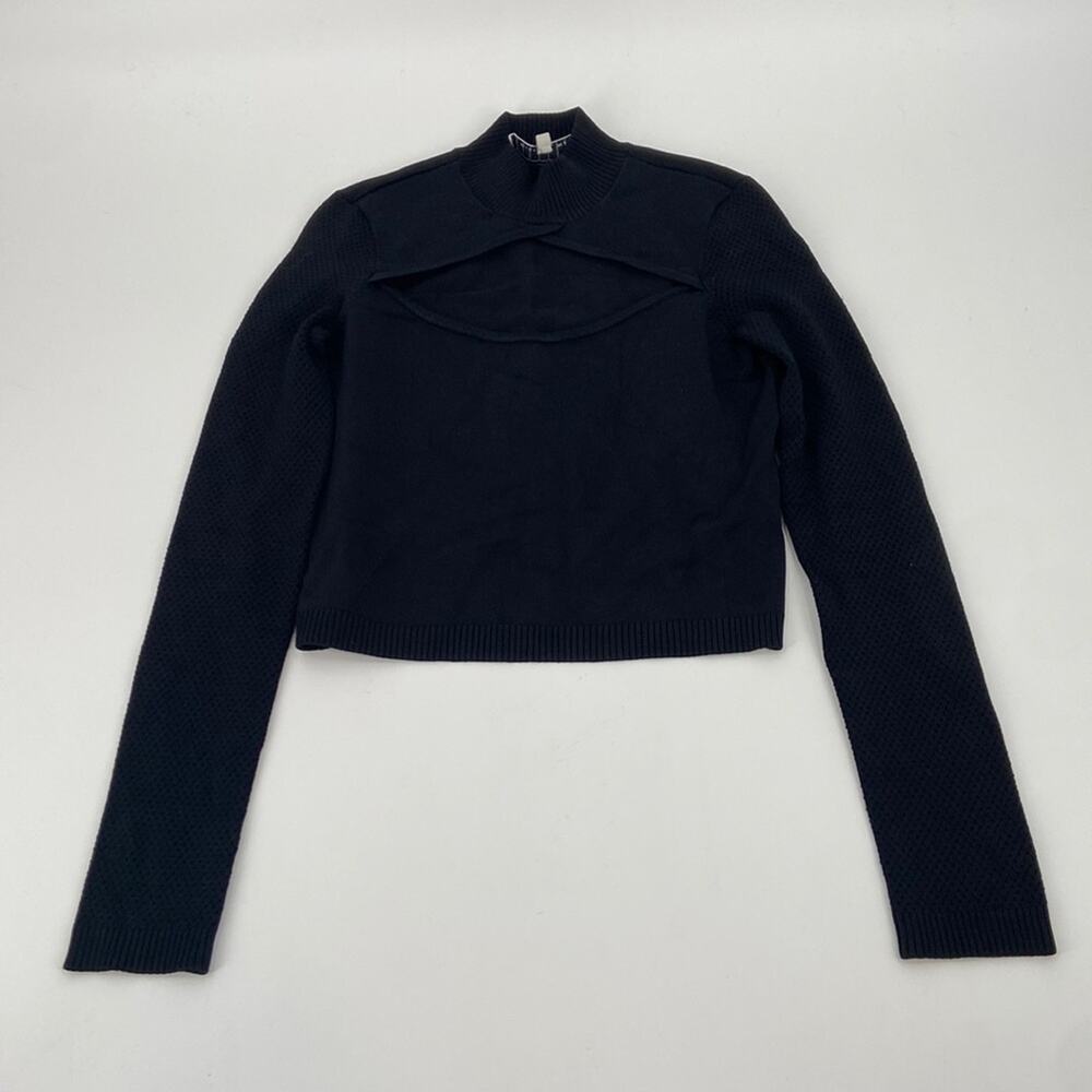 Fleur de Mal black cut out long sleeve crop top
